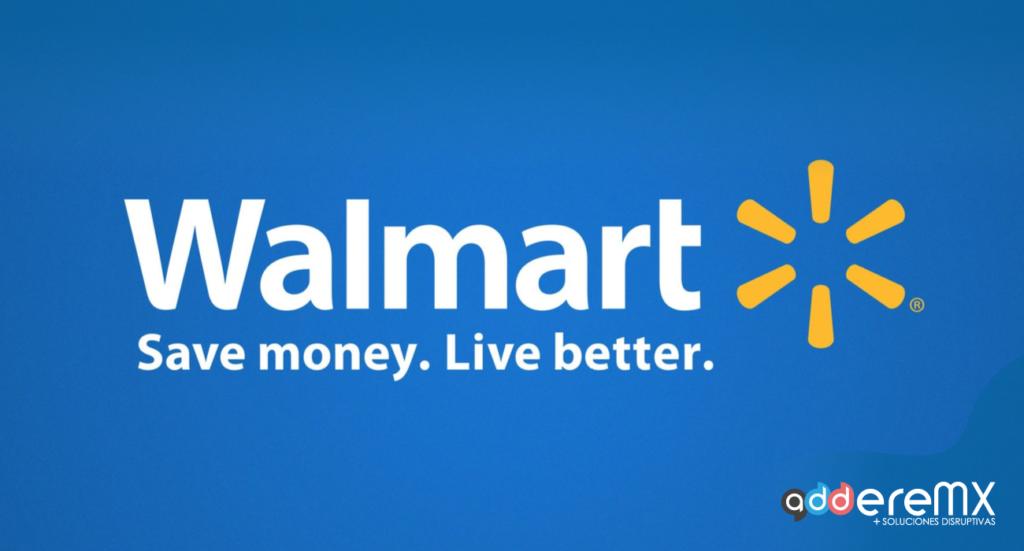 Walmart como e-commerce en fondo azul